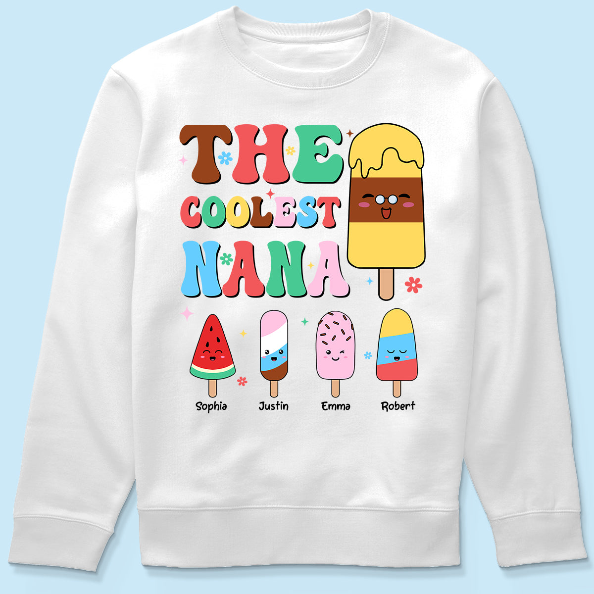 The Coolest Grandma Ice Cream Summer Personalized Shirt