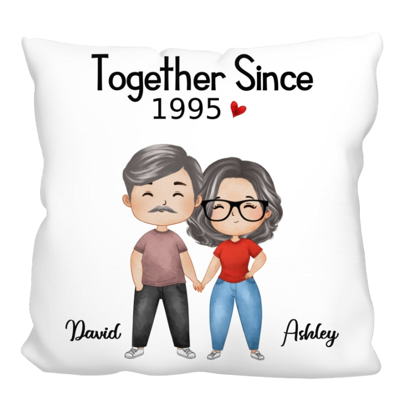 Watercolor Couple Sitting Gift For Him Gift For Her Personalized Pillow