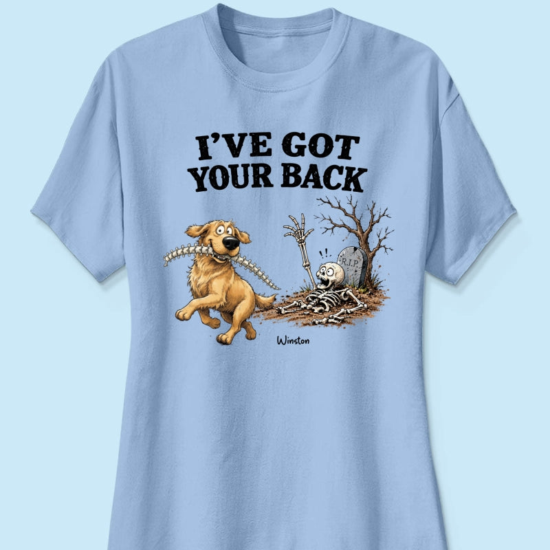 Quirky Dog I've Got Your Back Dog Stealing Backbone From Your Dog Photo - Personalized Shirt - Funny Halloween Drinkware For Dog Lovers