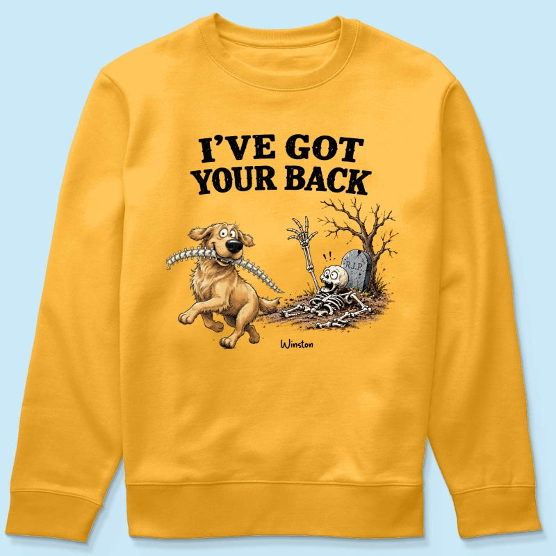 Quirky Dog I've Got Your Back Dog Stealing Backbone From Your Dog Photo - Personalized Shirt - Funny Halloween Drinkware For Dog Lovers
