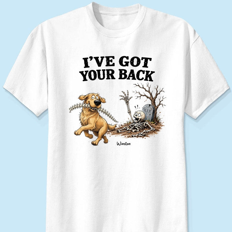 Quirky Dog I've Got Your Back Dog Stealing Backbone From Your Dog Photo - Personalized Shirt - Funny Halloween Drinkware For Dog Lovers