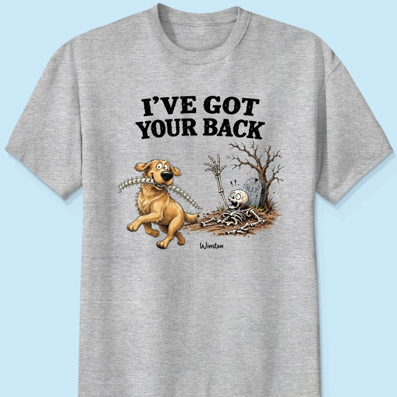 Quirky Dog I've Got Your Back Dog Stealing Backbone From Your Dog Photo - Personalized Shirt - Funny Halloween Drinkware For Dog Lovers