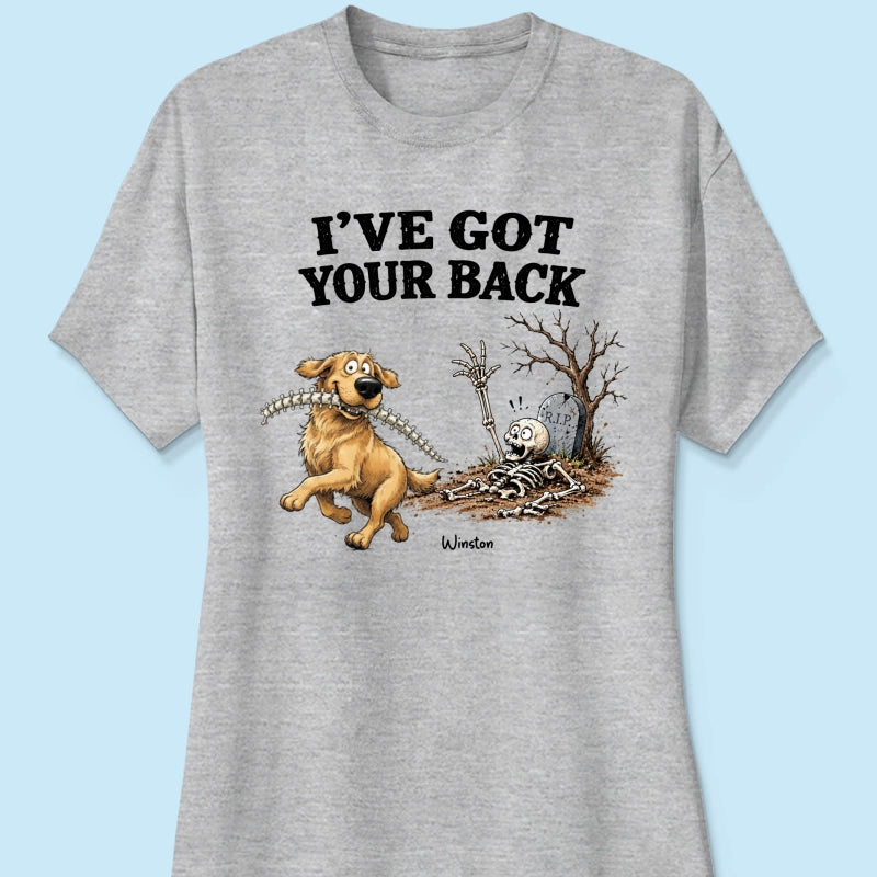 Quirky Dog I've Got Your Back Dog Stealing Backbone From Your Dog Photo - Personalized Shirt - Funny Halloween Drinkware For Dog Lovers