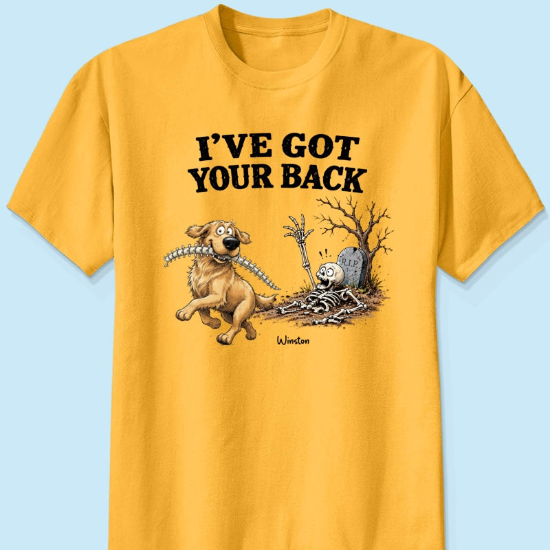 Quirky Dog I've Got Your Back Dog Stealing Backbone From Your Dog Photo - Personalized Shirt - Funny Halloween Drinkware For Dog Lovers