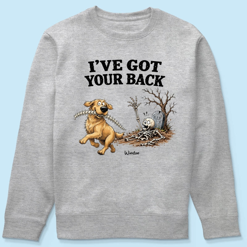 Quirky Dog I've Got Your Back Dog Stealing Backbone From Your Dog Photo - Personalized Shirt - Funny Halloween Drinkware For Dog Lovers
