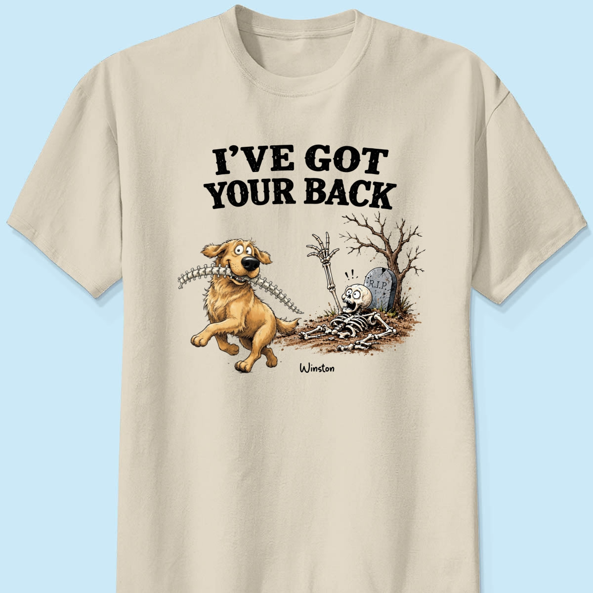 Quirky Dog I've Got Your Back Dog Stealing Backbone From Your Dog Photo - Personalized Shirt - Funny Halloween Drinkware For Dog Lovers