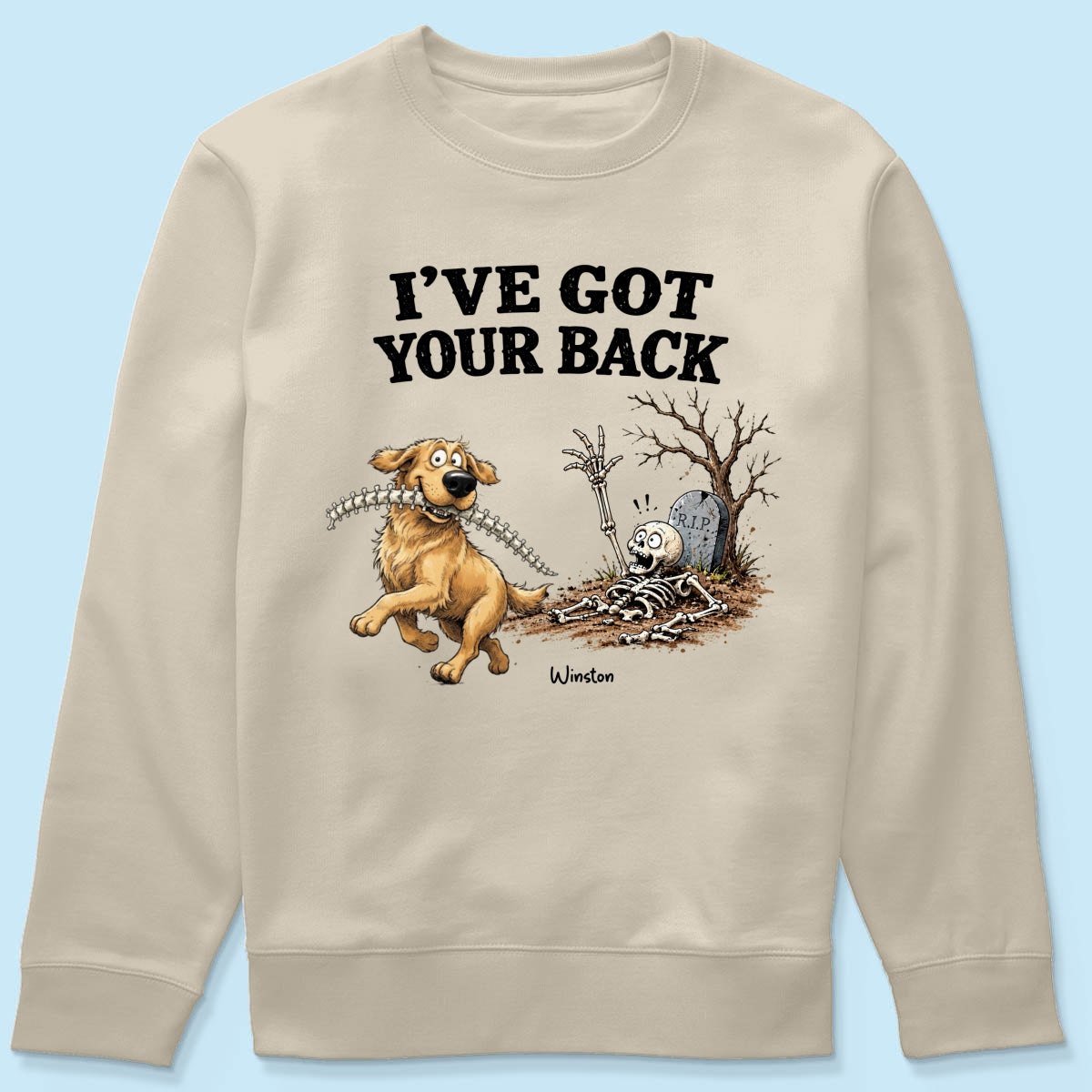 Quirky Dog I've Got Your Back Dog Stealing Backbone From Your Dog Photo - Personalized Shirt - Funny Halloween Drinkware For Dog Lovers