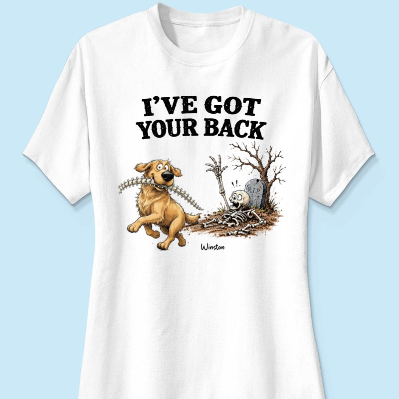 Quirky Dog I've Got Your Back Dog Stealing Backbone From Your Dog Photo - Personalized Shirt - Funny Halloween Drinkware For Dog Lovers