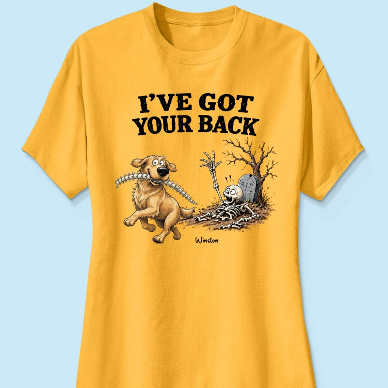 Quirky Dog I've Got Your Back Dog Stealing Backbone From Your Dog Photo - Personalized Shirt - Funny Halloween Drinkware For Dog Lovers