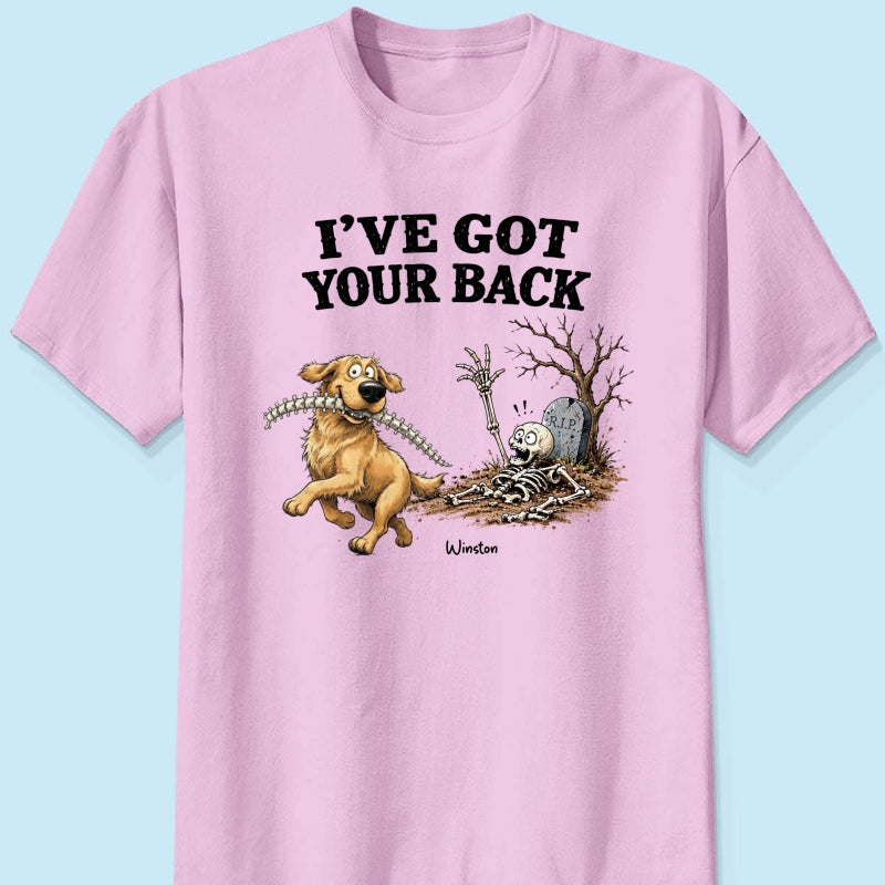Quirky Dog I've Got Your Back Dog Stealing Backbone From Your Dog Photo - Personalized Shirt - Funny Halloween Drinkware For Dog Lovers