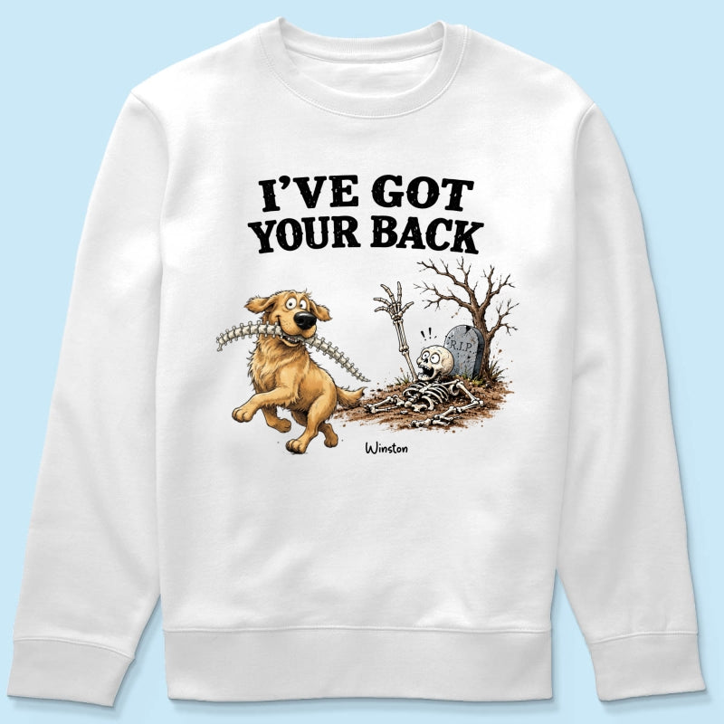 Quirky Dog I've Got Your Back Dog Stealing Backbone From Your Dog Photo - Personalized Shirt - Funny Halloween Drinkware For Dog Lovers