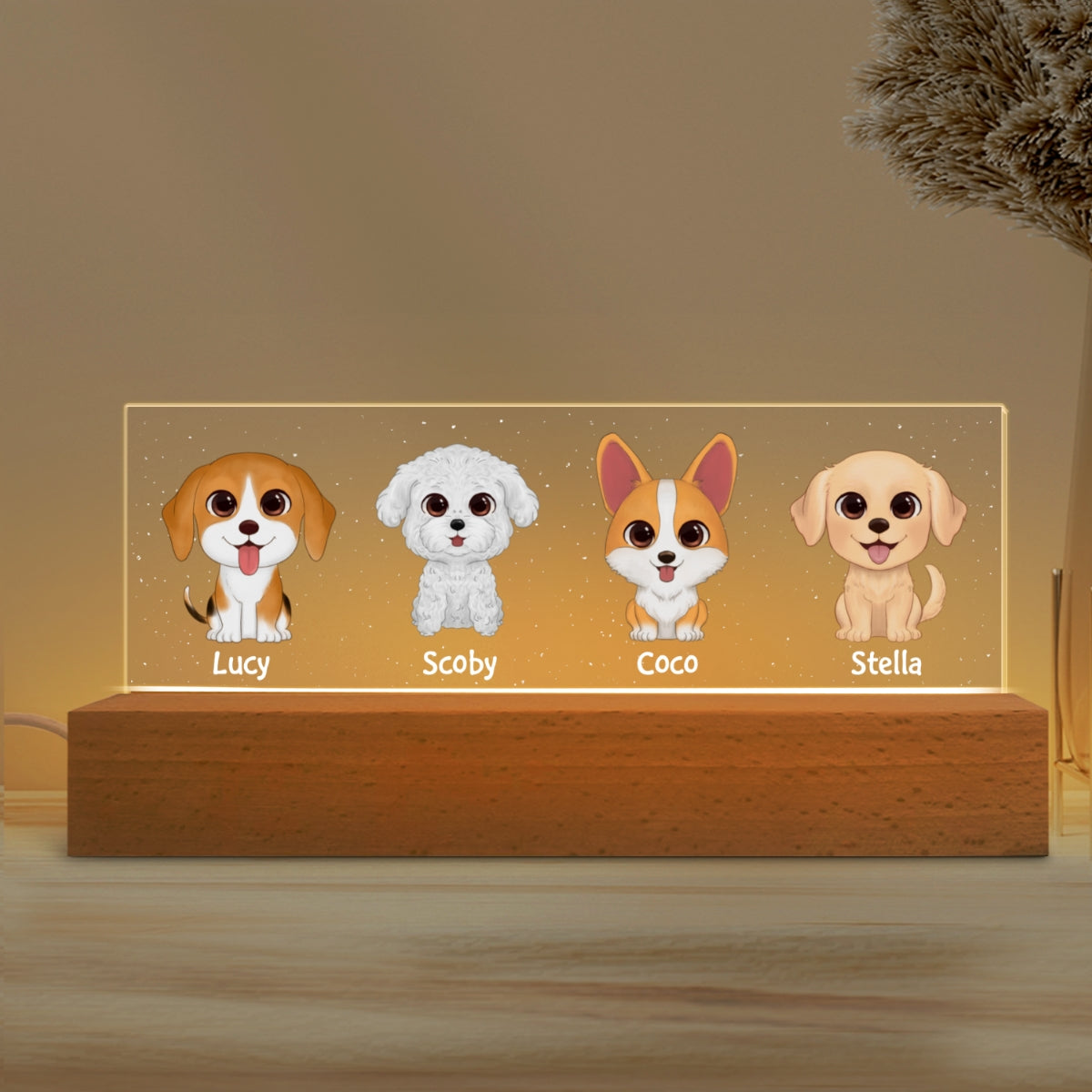 Gift For Dog Mom Personalized Acrylic Block LED Night Light