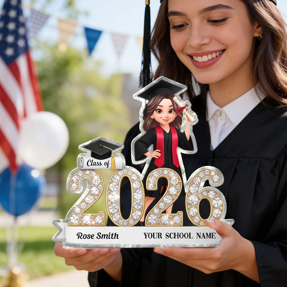 Shining Effect Class Of Graduation Senior - Personalized Acrylic Block Plaque - Gift For Graduation Day, Graduation Gift, Keepsake