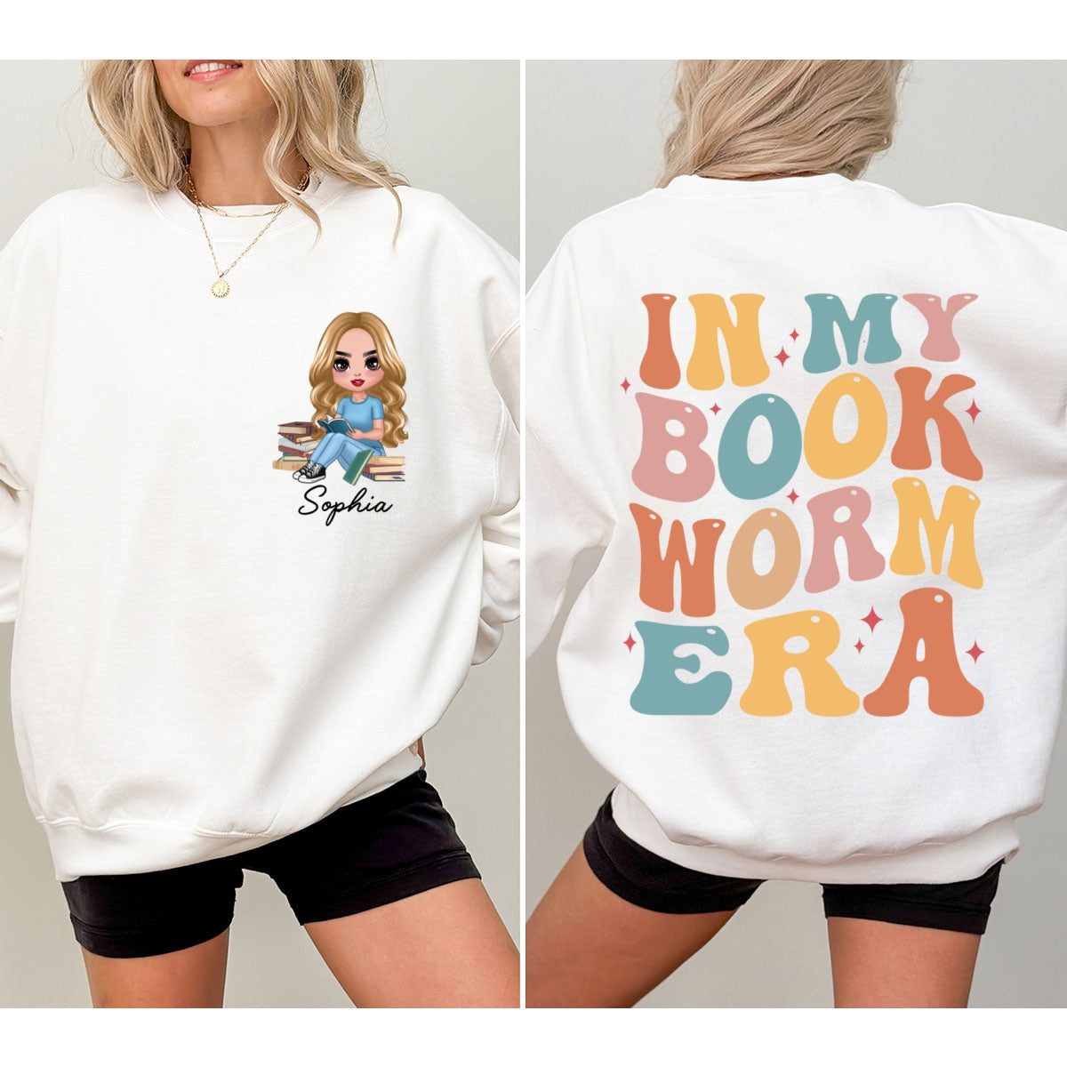 In My Bookworm Era Gift For Book Lover Reading Lover Personalized Double Sided Sweatshirt