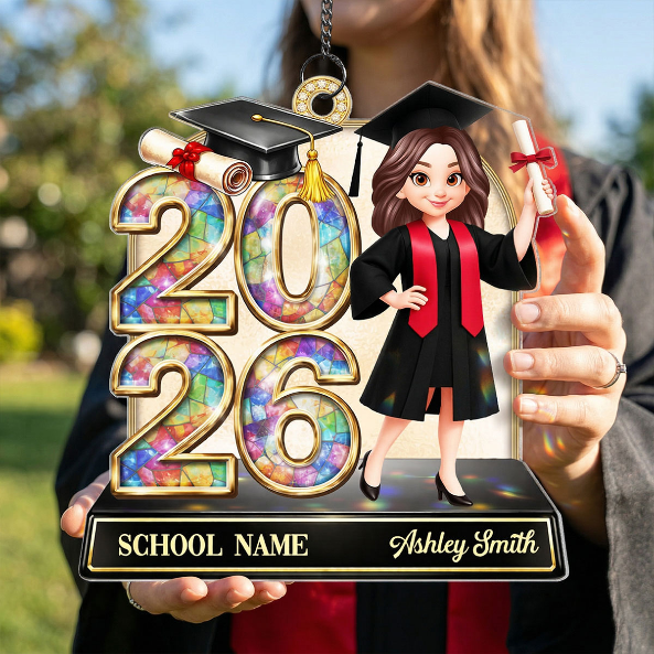 Senior Class Of 2026 2027 Graduate Keepsake 2D Flat - Personalized Acrylic Window Hanging - Graduation Gift For Daughter