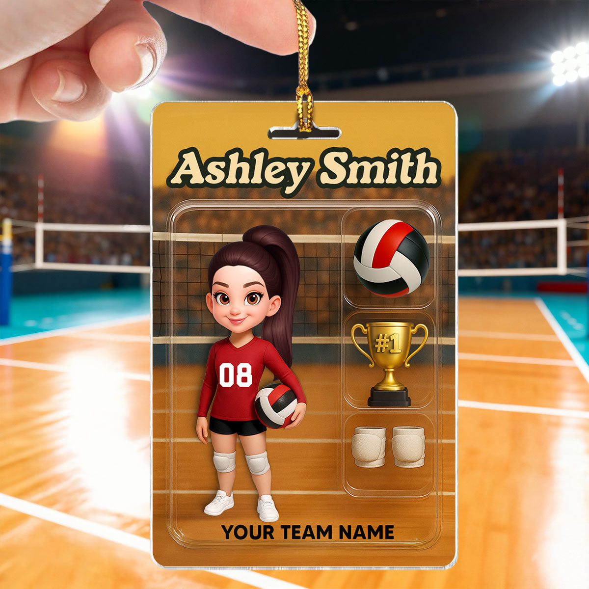 3D Effect Volleyball Player Custom Figure - Personalized Acrylic Ornament - Christmas Gift For Volleyball Players