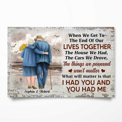 Couple When We Get To The End Of Our Lives Together, Vintage Beach Background Personalized Poster, Gift For Him, Gift For Her