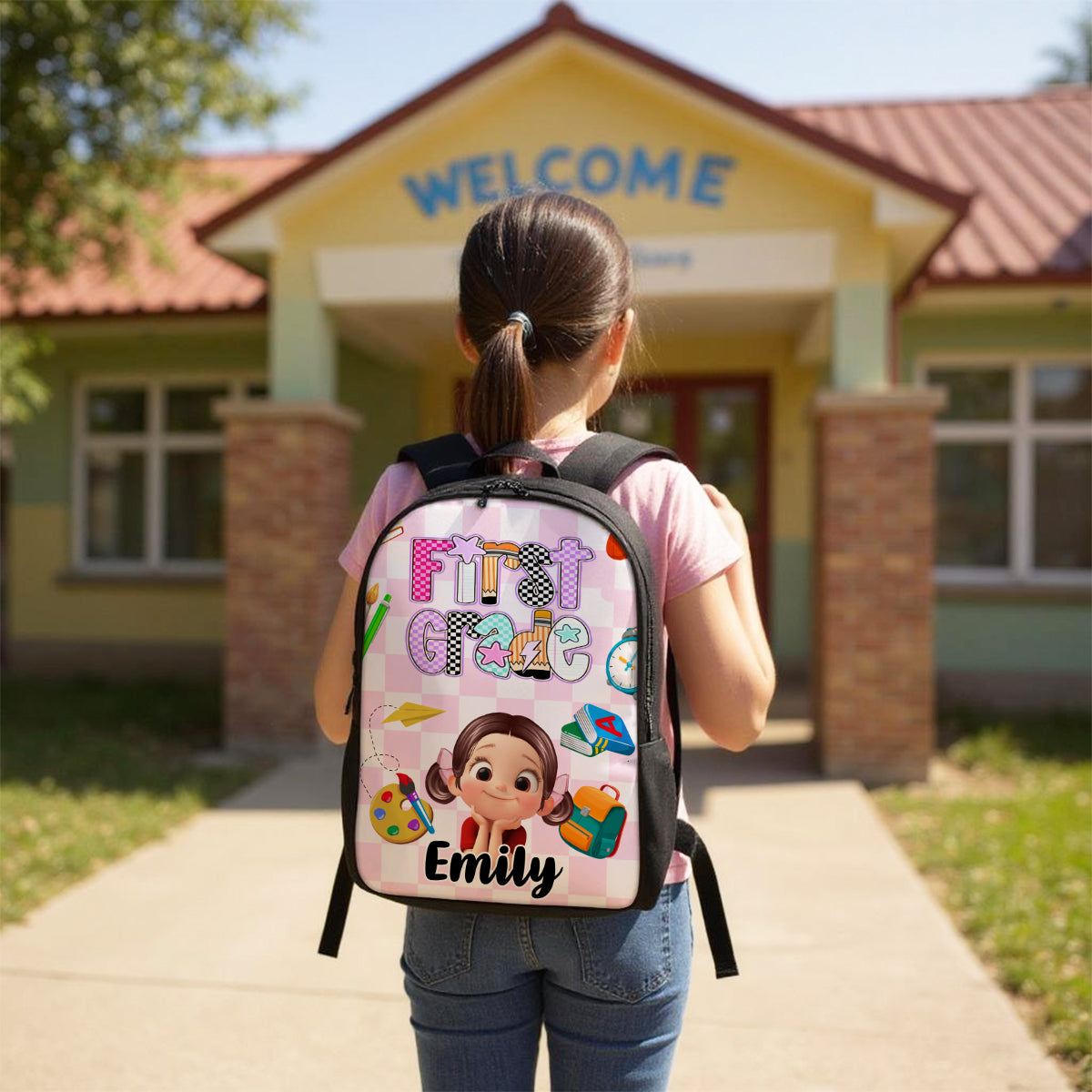 Preppy Back to School Personalized Backpack, Kid's Backpack for School