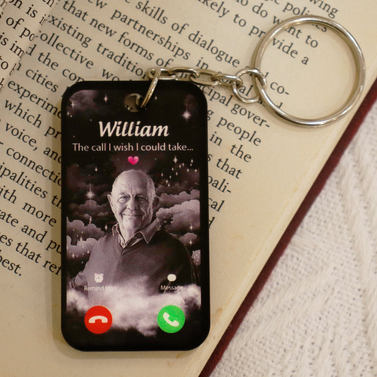 The Call I Wish I Could Take Memorial Sympathy Gift Remembrance Keepsake Photo Inserted - Personalized Acrylic Keychain