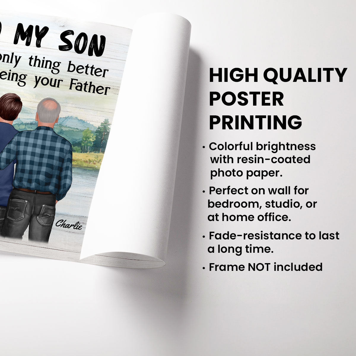 From Mom Dad To Son Watching You Be A Dad Blue Theme Personalized Poster, Gift For Son