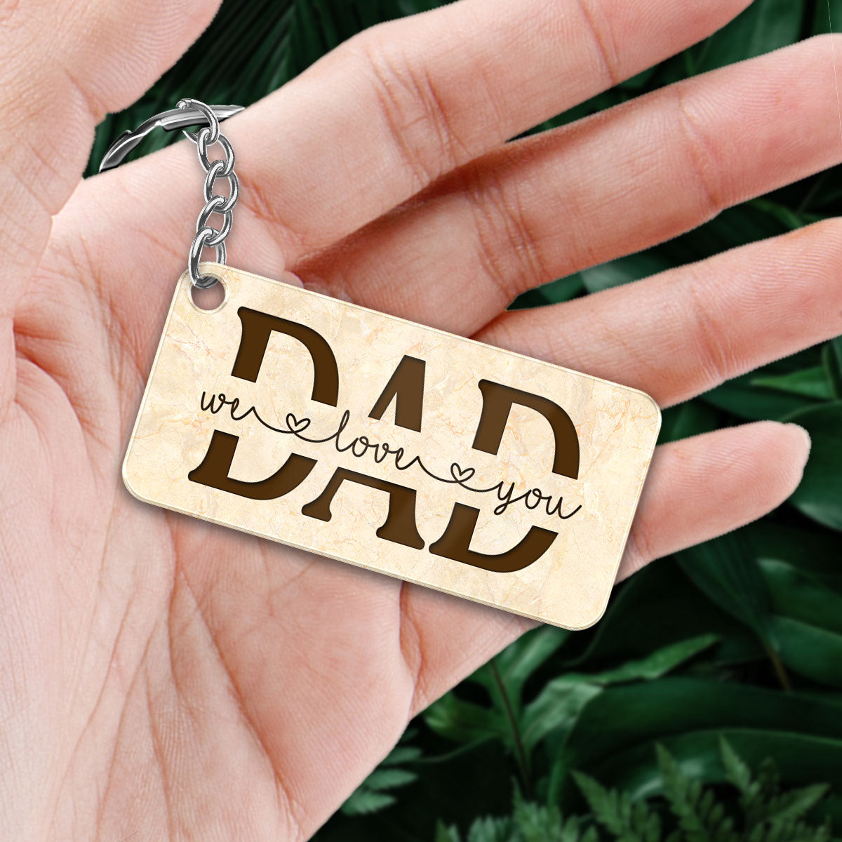 Best Dad Ever Back View Dad And Daughters Sons Personalized Acrylic Keychain