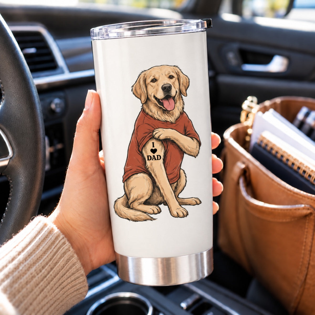 Custom Tattooed Dog Cat Pet from Photo - Personalized Tumbler - Gift for Dog Mom, Dog Dad, Cat Mom, Cat Dad