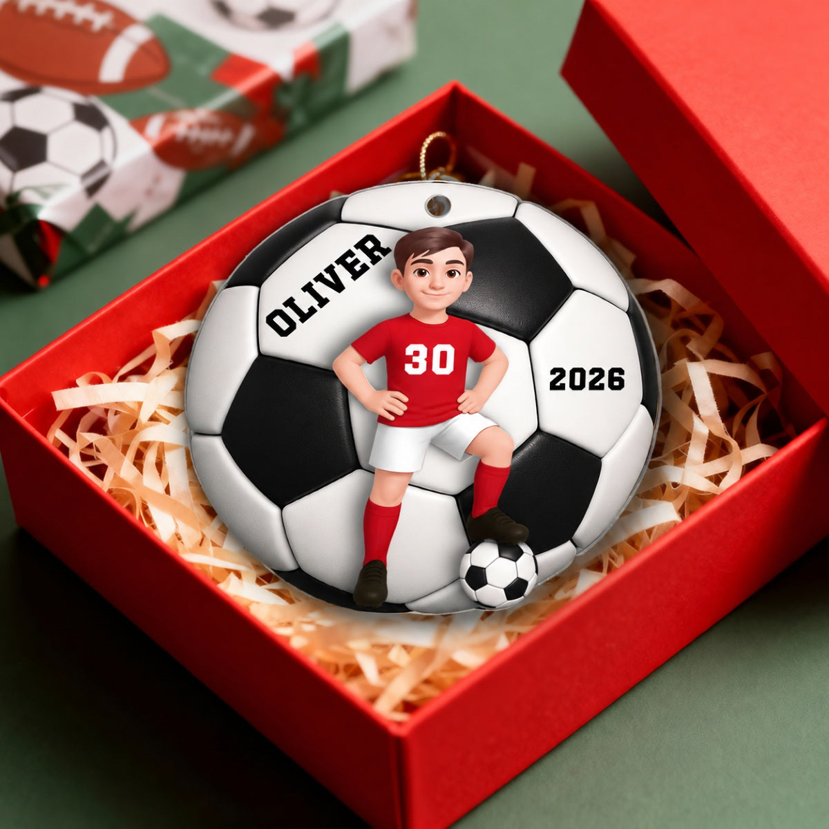 Soccer Girl Boy 3D Effect - Personalized Acrylic Ornament
