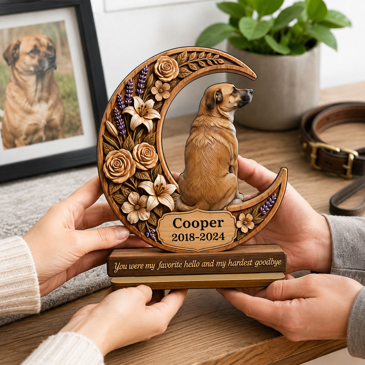 I Loved You Your Whole Life Pet Memorial - Personalized 2-Layered Wooden Plaque - Heartfelt Sympathy Gift for Dog Cat Lovers