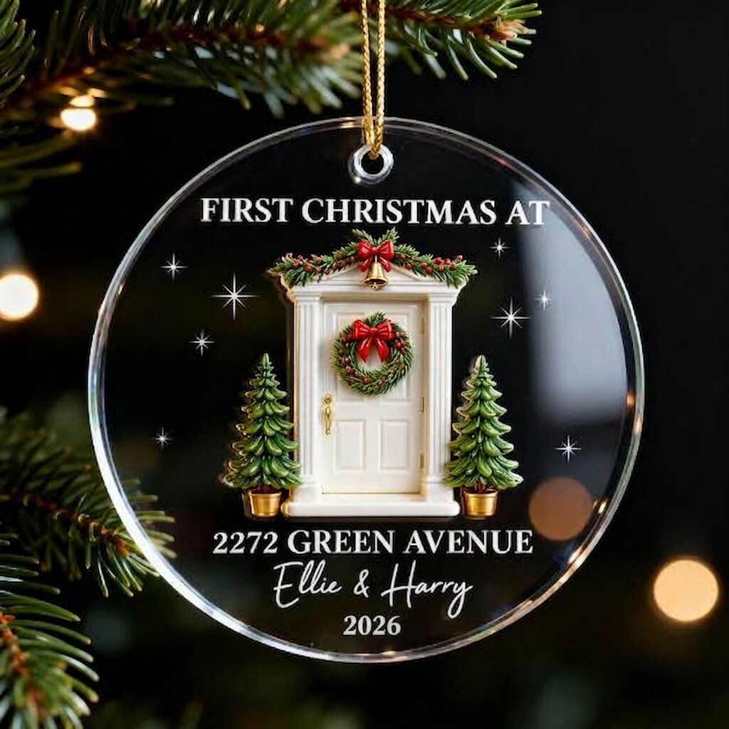 First Christmas New Home 3D Effect - Personalized Acrylic Ornament - New Home Decor