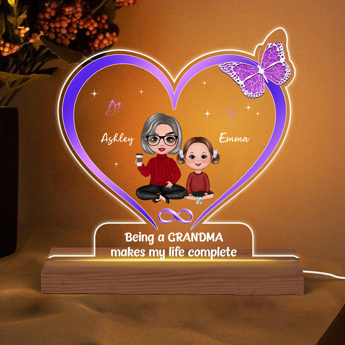 Being A Grandma Makes Life Completed Mother‘s Day Gift Personalized Custom Shape LED Lamp Night Light