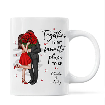 Together Is My Favorite Place To Be Couple Valentine‘s Gift For Him For Her Personalized Mug