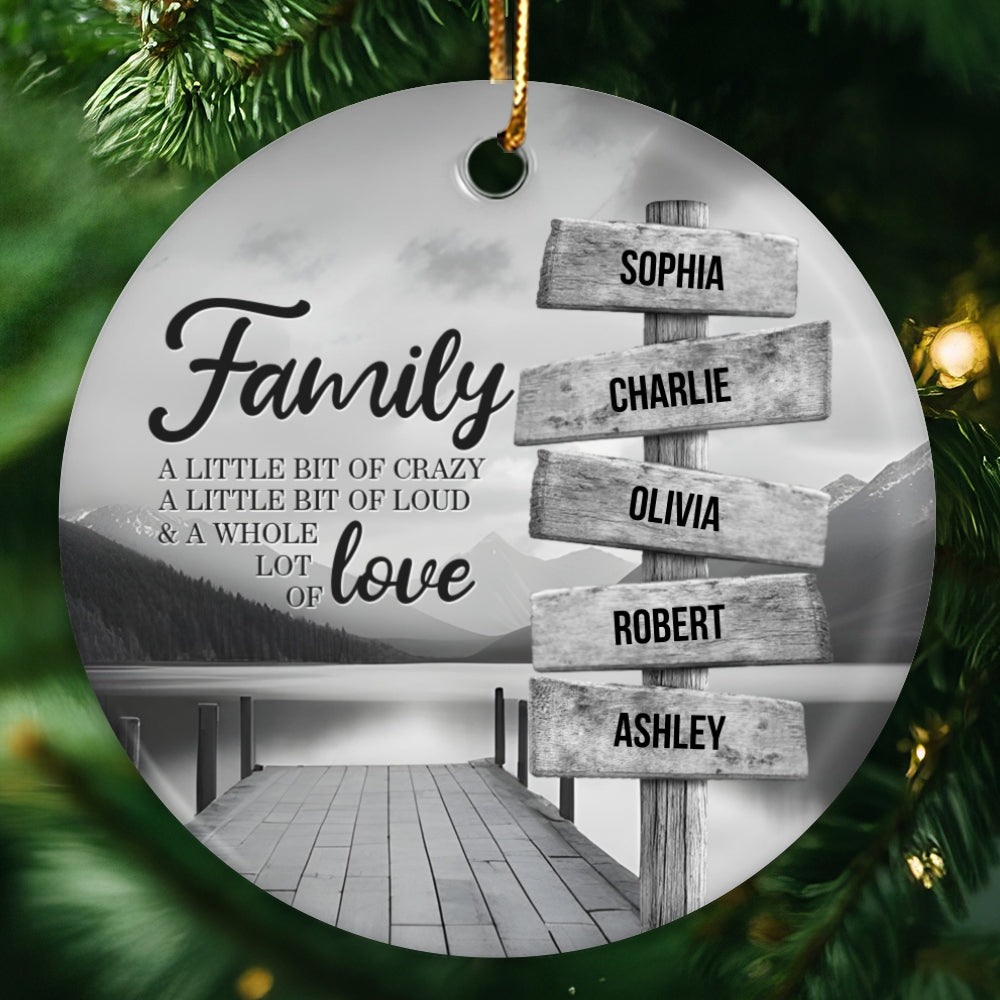 River Pier A Little Whole Lot of Love Family Personalized Ceramic Ornament