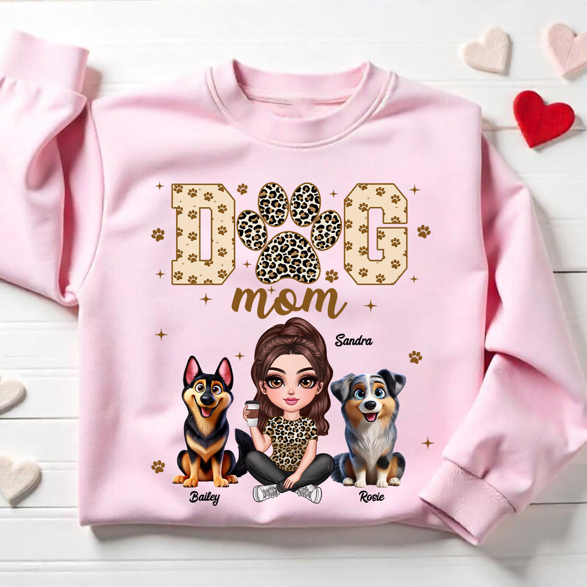 Dog Mom Leopard 3D Cute Dogs Personalized Shirt