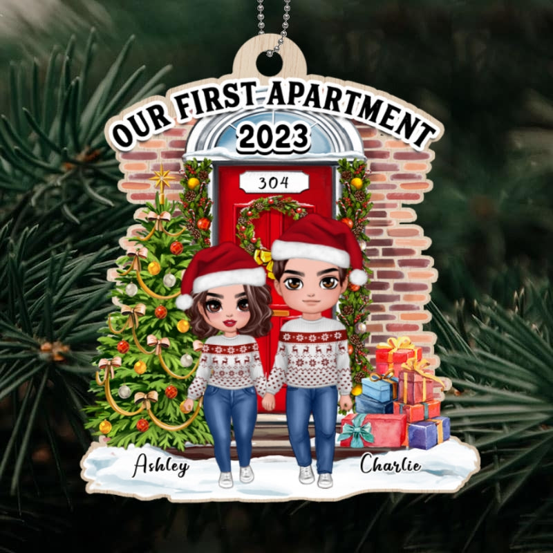 Our First Apartment Doll Couple Personalized Acrylic Ornament