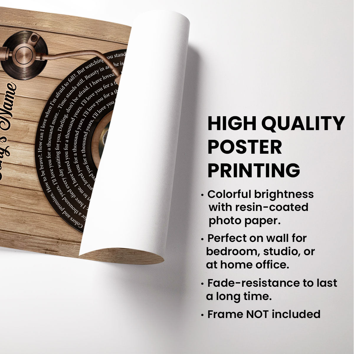 Upload Photo Vinyl Record Custom Song Lyrics Personalized Poster, Anniversary Wedding  Gift For Her, For Him, For The Couple