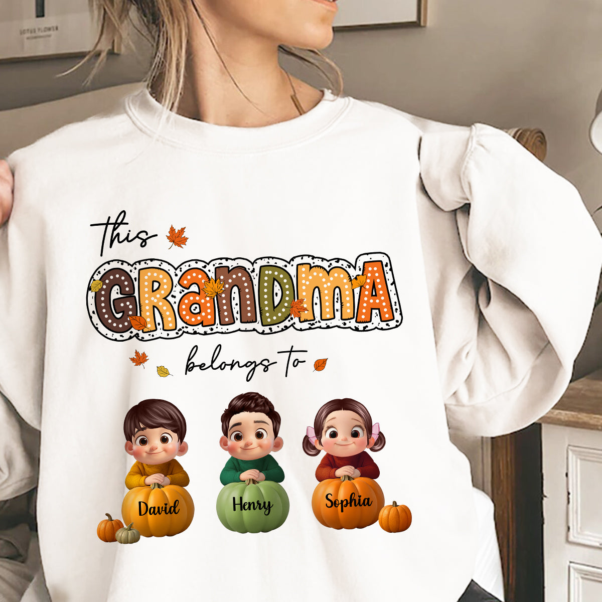 Fall Season Cozy Vibe Grandma Personalized Sweatshirt