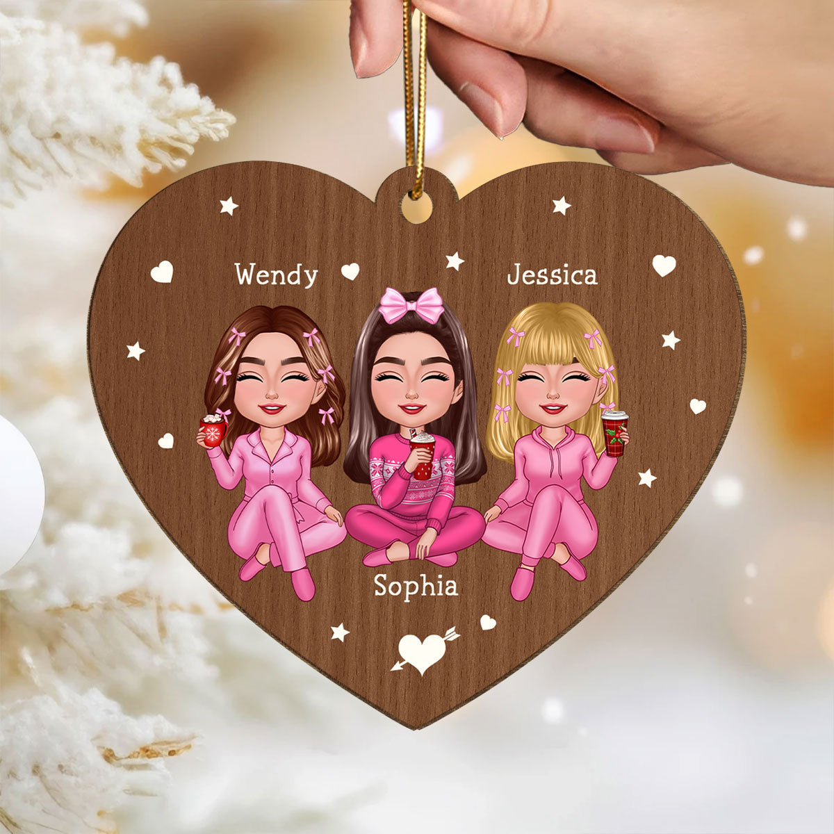 Friendship Is Like Pissing Your Pants Personalized Wooden Ornament, Funny Christmas Gift For Best Friends, Besties