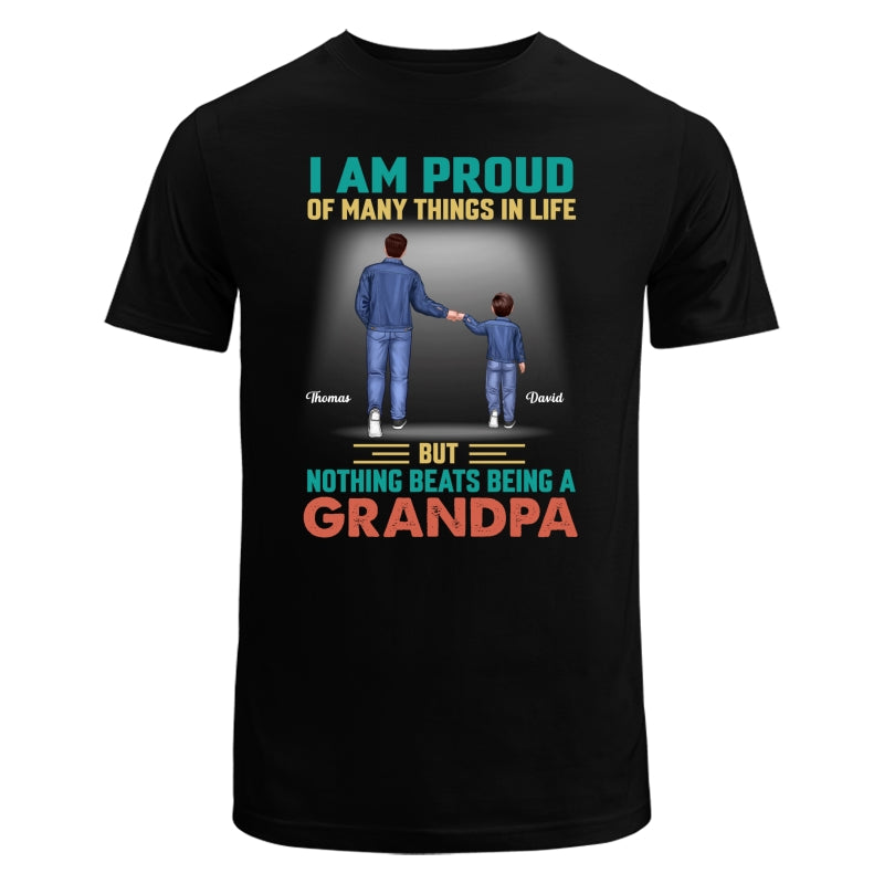 Nothing Beats Being A Grandpa Punch Hand Back View Personalized Shirt