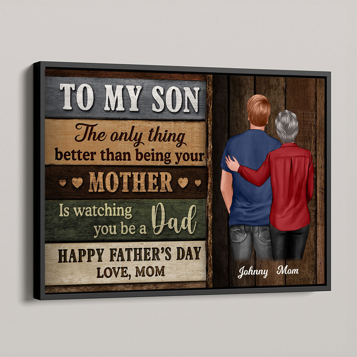 Colored Wood Pallets To My Son From Dad Mom Happy Father's Day Personalized Poster, Heartfelt Father's Day Gift For Son