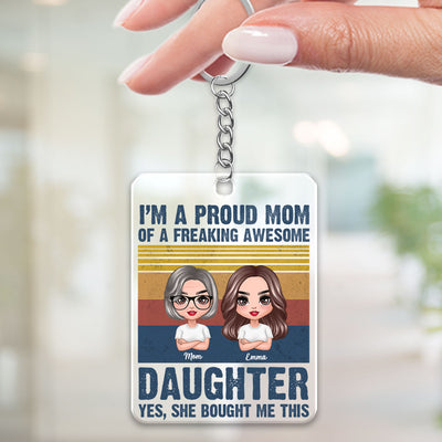 Proud Mom Dad Husband Wife Gift For Family Personalized Acrylic Keychain