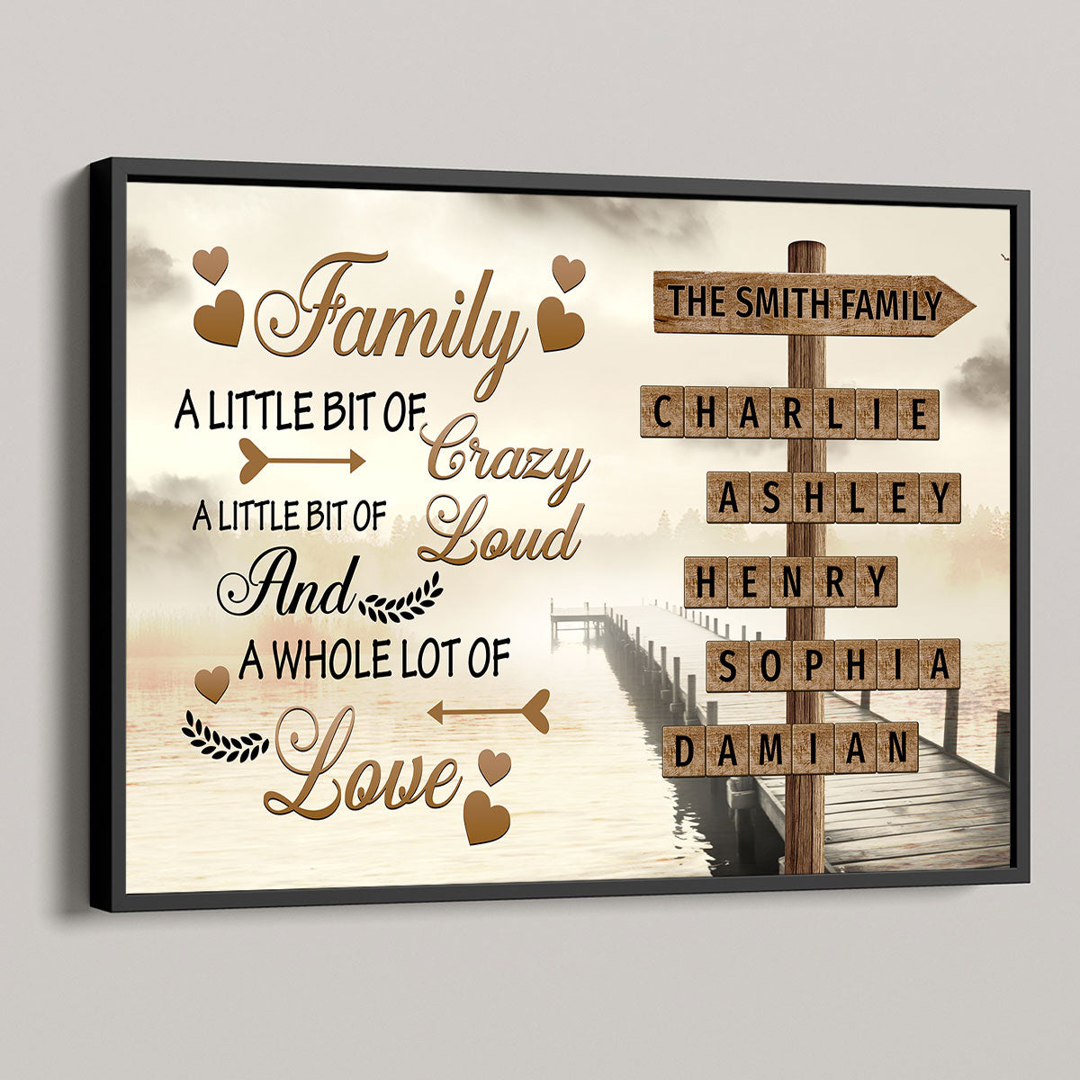 Family A Little Bit Of Crazy Crossword Puzzle Art Personalized Poster
