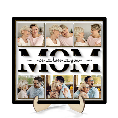 Photo Mom Grandma Cut Through Personalized 2-layer Wooden Plaque