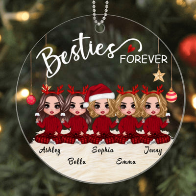Doll Besties Christmas Checkered Pants Personalized Acrylic Ornament