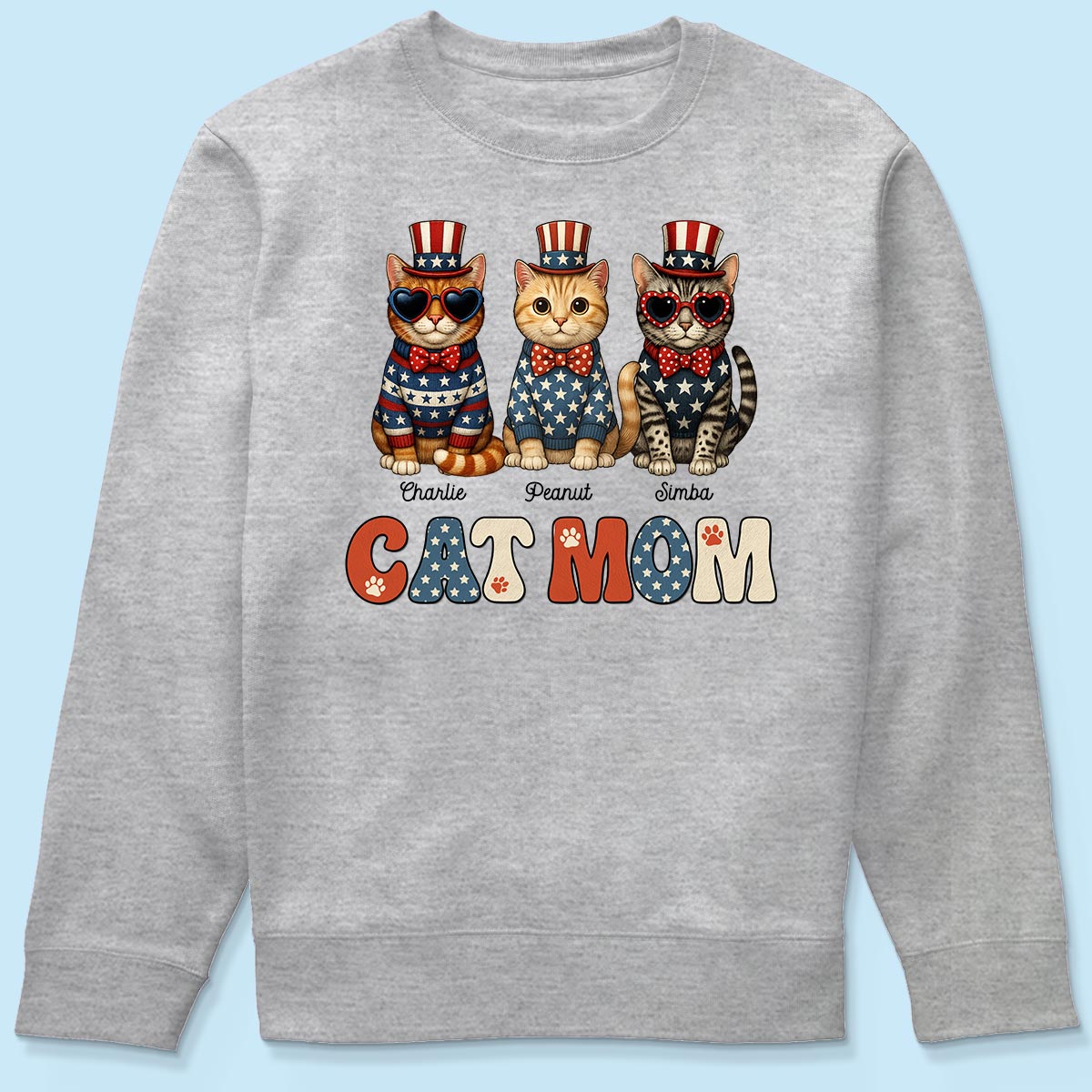 Retro Vintage Cat Mom 4th Of July Personalized Shirt