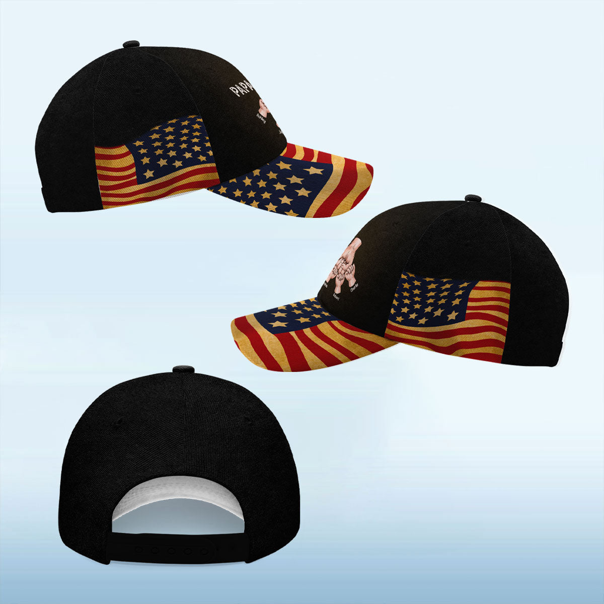 Grandpa Fist Bump Nation Flag Personalized Classic Cap, Father's Day Gift For Grandpa