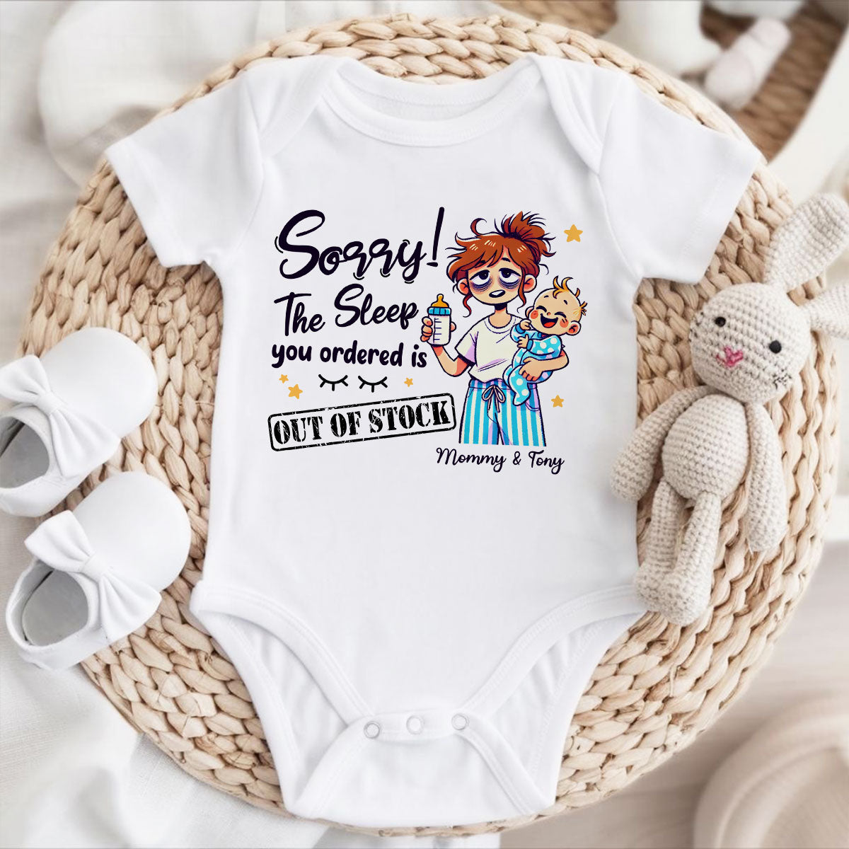 The Sleep You Ordered Is Out Of Stock Funny Personalized Baby Onesie, Baby Shirt