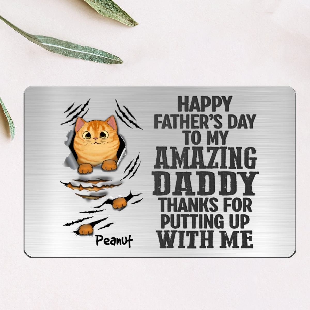 Thanks For Putting Up With Scratching Cats Personalized Metal Wallet Card