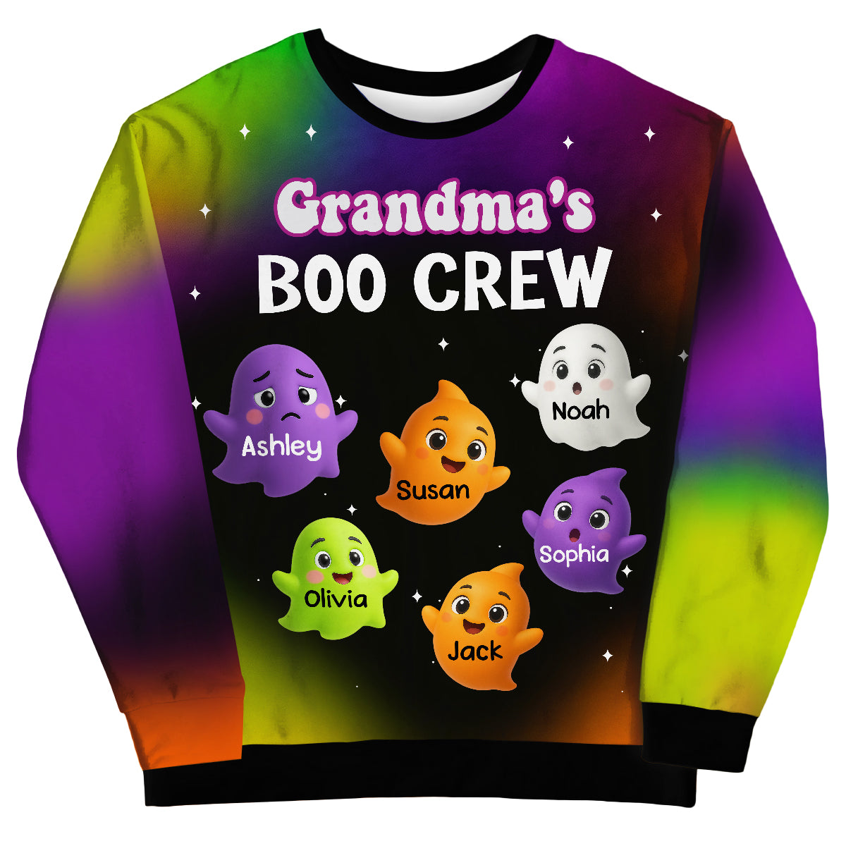 Grandma Mom Boo Crew Personalized 3D Sweatshirt, Halloween Gift for Grandma