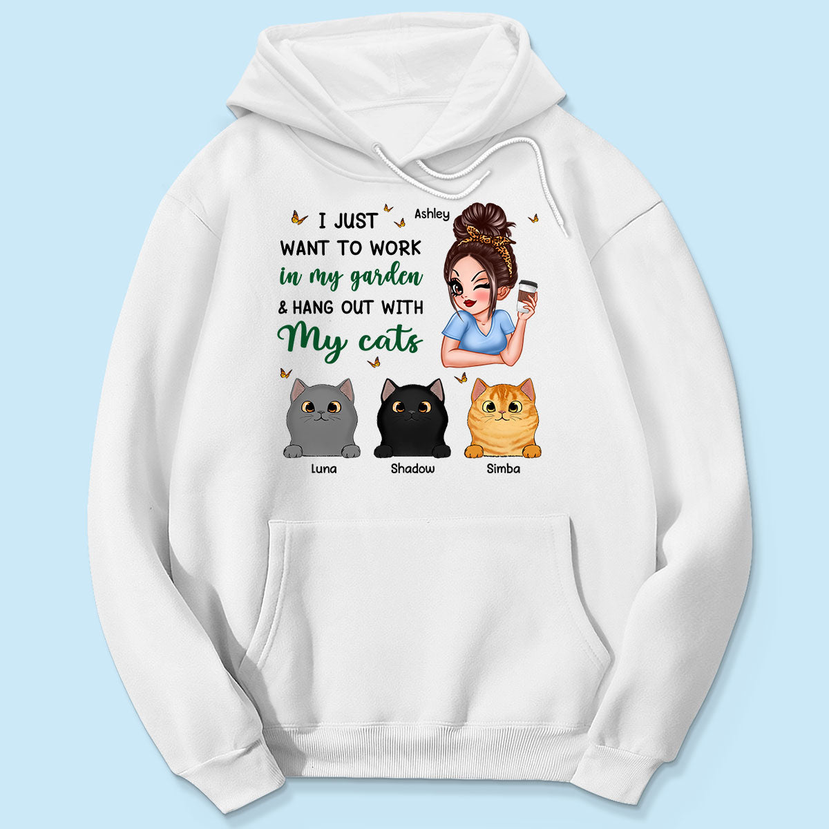 Work In My Garden And Hang Out With My Cats Plant Lady Personalized Shirt