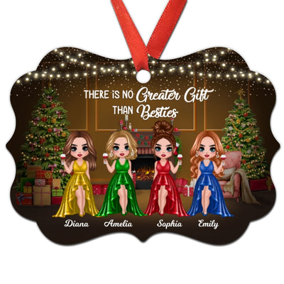 Pretty Christmas Girl Besties Sisters Personalized Christmas Ornament